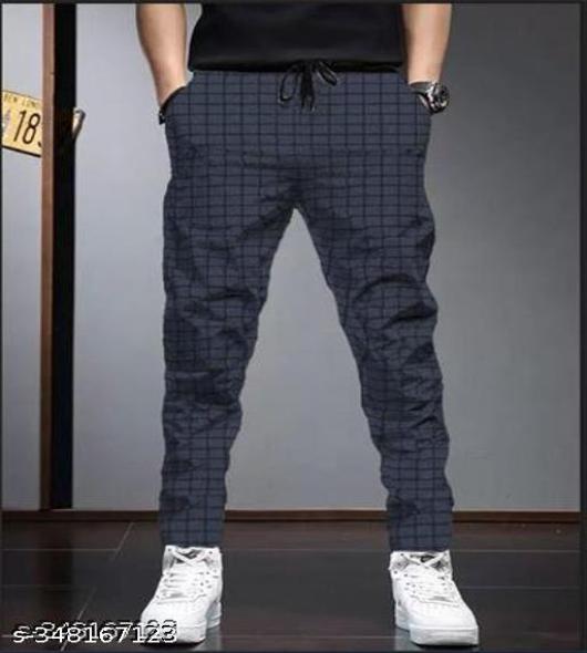 Checked Trackpants Navy