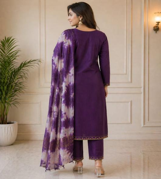 DEEP PURPLE KURTI SET