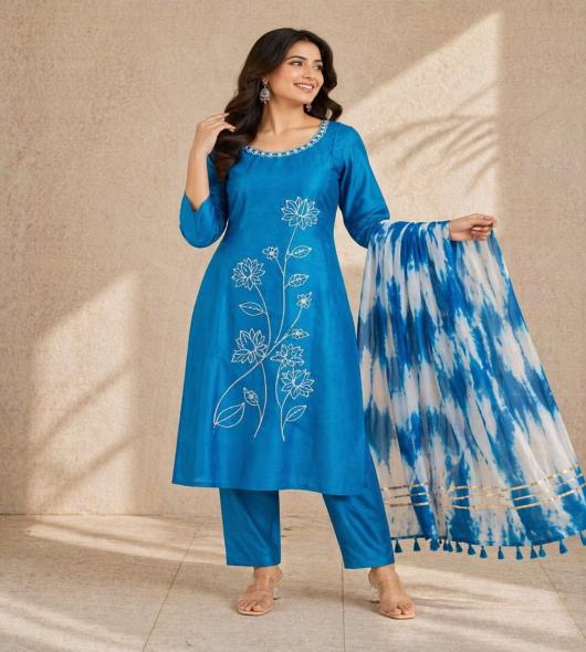 SKY BLUE KURTI SET