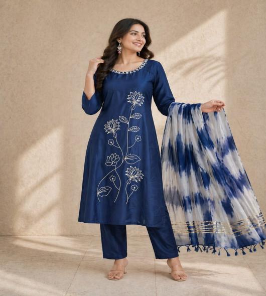 NEVY BLUE KURTI SET