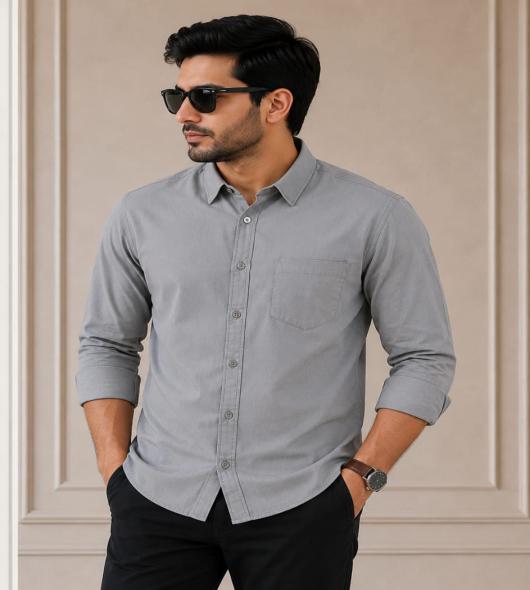 grey shirt