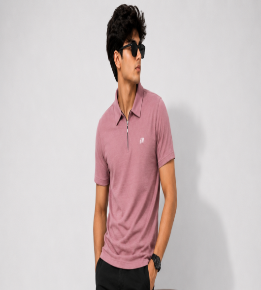 Pink Half Zip Polo