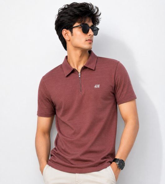 Marun Half Zip Polo